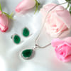 Green Stone Pendant and Earrings Set Online