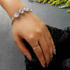 Gift Grey CZ Stones Studded Silver Plated Women's Bracelet