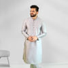 Gift Grey Solid Art Silk Kurta Set for Men