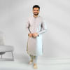 Grey Solid Art Silk Kurta Set for Men Online