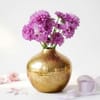 Gift Hammered Gold Metal Flower Vase