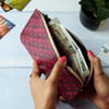 Gift Hand Block Printed Leather Pouch Clutch