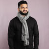 Hand Knitted Woolen Muffler - Grey Online