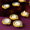 Gift Hand Painted Clay Diyas - Set Of 8
