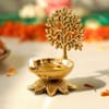 Gift Handcrafted Brass Kalpvriksh Diya for Pooja