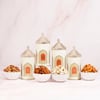 Buy Handcrafted Floral Rakhi Set of 5 with Dry Fruits & Sweets