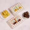 Shop Handcrafted Floral Rakhi Set of 5 with Dry Fruits & Sweets