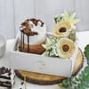 Buy Handcrafted Florals with Mini Cake for Father's Day