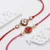 Gift Handcrafted Kundan And Meena Rakhis-Set Of 2