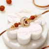 Gift Handcrafted Om Rudraksha Rakhi with Lindt Chocolate