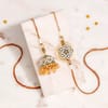 Shop Handcrafted Pearl Rakhi Set for Bhaiya Bhabhi