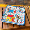 Gift Handpainted Ceramic Chip And Dip Platter - Square - Single Piece
