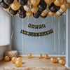 Happy Anniversary Black & Golden Balloon Decoration