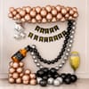 Happy Birthday Balloon Arrangement - Alcohol version