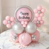 Happy Birthday Balloon Arrangement - Baby Pink Edition