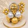 Gift Happy Birthday Balloon Arrangement - Gold Edition