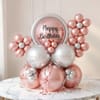 Buy Happy Birthday Balloon Arrangement - Metallic Pink Edition