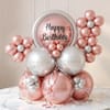 Happy Birthday Balloon Arrangement - Metallic Pink Edition