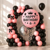 Happy Birthday Black and Pink DIY Party Balloons Kit- 22 pcs