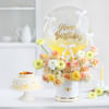 Happy Birthday Blooms And Cakes Combo Online