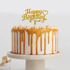 Buy Happy Birthday Butterscotch Drip Cake (One Kg)