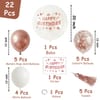 Buy Happy Birthday Rose Gold & White DIY Party Balloon Set - 22 pcs