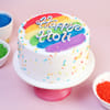 Gift Happy Holi Fresh Cream Cake With Rainbow Icing