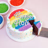 Shop Happy Holi Fresh Cream Cake With Rainbow Icing
