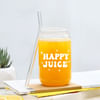 Happy Juice Personalized Can-Shaped Glass With Straw Online