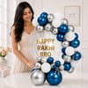 Shop Happy Rakhi Bro Blue Silver Balloon Arrangement