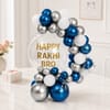 Happy Rakhi Bro Blue Silver Balloon Arrangement