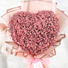 Buy Heart Bouquet & Strawberry Vanilla Cake Combo