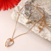 Gift Heart Shaped Stone Studded Fashionable Pendant Set