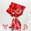 Gift Heartfelt Valentine's Day Bouquet And Cake Combo
