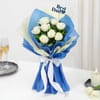Gift Heartfelt White Rose Bouquet for Dad