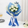 Heartfelt White Rose Bouquet for Dad