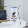 Gift Hijab Silhouette Personalized Stainless Steel Tumbler With Straw