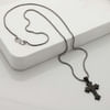 Gift Holy Cross Pendant With Chain - Black