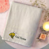 Buy Honey Bee Print Personalized White Towel Set