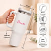 Gift Hydrated Baddie Personalized Matte White Tumbler