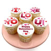 I Love You Valentine's Day Vanilla Cupcakes - Set Of 6 Online