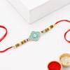 Gift IGP Antique Motif Silver Rakhi