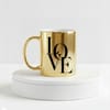 IGP Metallic Gold LOVE Ceramic Coffee Mug, 300 ml Inspirational Gift Cup, Premium Print, for Couples