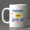 IGP Never Give Up Coffee Mug - 300 ml Capacity, Ideal Gift for Friends and Family
