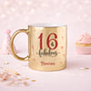 IGP Personalized 16 & Fabulous Gold Metallic Mug | Premium Ceramic 300 ml | Sweet 16 Birthday Gift f
