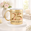 IGP Personalized 25th Wedding Anniversary Golden Ceramic Mug with Name 300 ml Elegant Coffee & Tea G