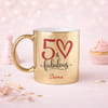 IGP Personalized 50 & Fabulous Gold Metallic Mug | Premium Ceramic | 300 ml | Elegant 50th Birthday 