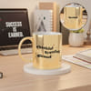 IGP Personalized Golden Ceramic Coffee Mug 300ml Thankful Grateful Blessed Design Gift for Office Ho