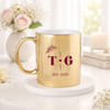 IGP Personalized Golden Ceramic Couple Mug 300ml with Initials and Year Custom Gift for Anniversary 