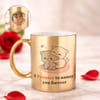 IGP Personalized Golden Ceramic Couple Mug 300ml with Photo Cute Romantic Quote I Promise to Annoy Y